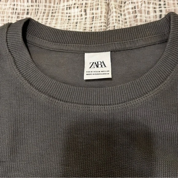Zara - Textured Sweater Size M Men’s (Charcoal Gray) - Picture 2 of 5